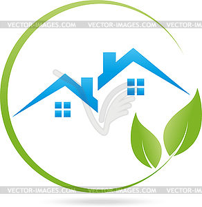 Logo, property, house, roof, sheets - vector image