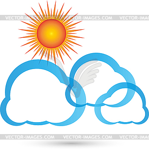 Sun, clouds, summer - vector clipart