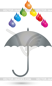 Logo Tropfen Regenschirm Malen Drucken Vektor Clip Art