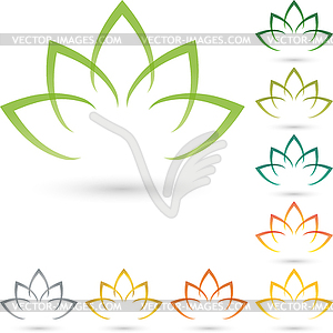 Logo, leaves, flower, Naturopaths - vector clip art