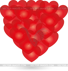  Many heart, heart logo - royalty-free vector clipart