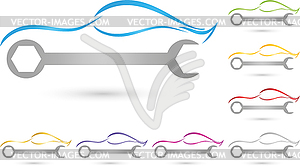 Logo, Car, Sports Car, wrench - vector image