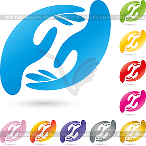 Logo, Two hands, physiotherapy, occupational therapy - vector image