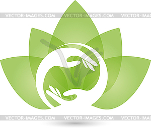 Logo, hands, physiotherapy, medical practitioner, leave - vector clipart