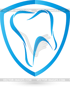 Tooth, logo, dentist, crest, shield - vector clip art