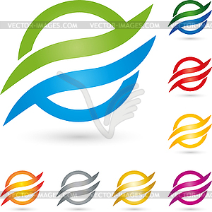 Logo, water, waves, circle - vector image