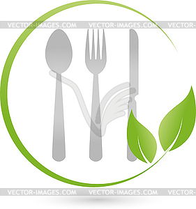 Vegetarian, eating, restaurant, logo - vector clipart