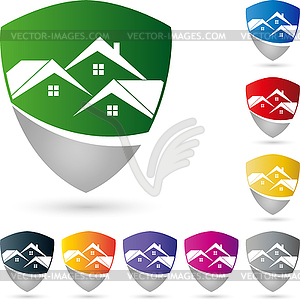 Герб, дома, недвижимость, логотип - векторный дизайн