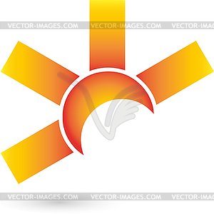 Sun logo, digital, service - vector clip art