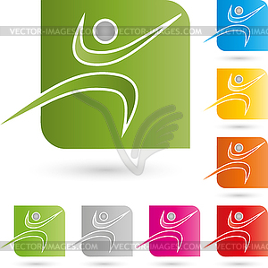 Person in motion, sports and fitness logo - vector EPS clipart