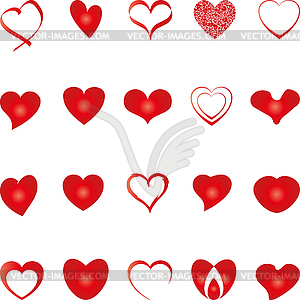 Коллекция сердец, цветные, сердечки Логотипы - векторное изображение EPS