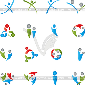 People logo collection, people and teams - vector clip art