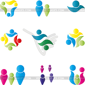 People logo collection, people and teams - vector clipart