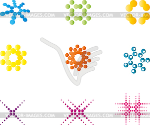 Circles, balls in color, Media Logos collection - vector EPS clipart