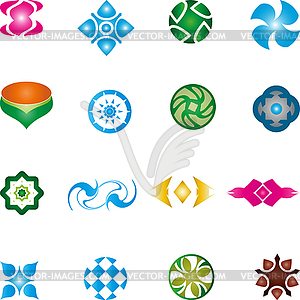 Different patterns logos, collection of logos - vector clipart / vector image