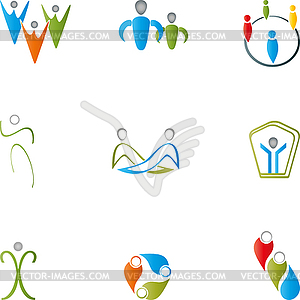 Люди и группы Коллекция логосов - векторное изображение клипарта