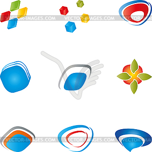 Коллекция логотипов мультимедиа и ИТ-услуг - графика в векторе
