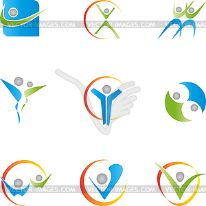 People in motion, people logos collection - vector clip art