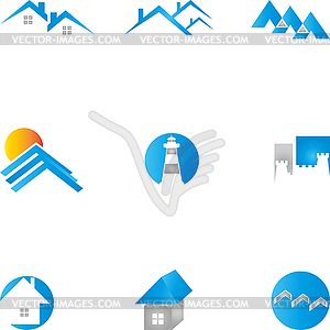 Коллекция логотипов недвижимости и домов - изображение в векторе / векторный клипарт