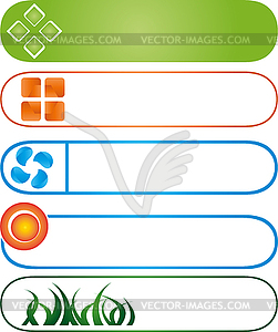 Nature, wellness, buttons collection - color vector clipart