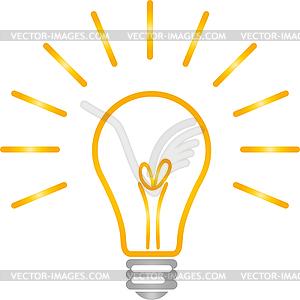 Lamp lights, electrician and idea logo - vector clipart