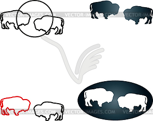 Bull, logo, animal, collection - vector image