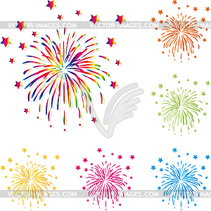 Firework, explosion, background, vector - royalty-free vector image