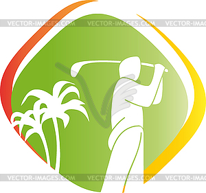 Гольф, игрок в гольф, фон для игроков в гольф, логотип - векторный клипарт EPS