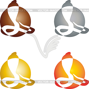 Змея и круг, Наджа, кнопка, логотип - изображение в векторе / векторный клипарт