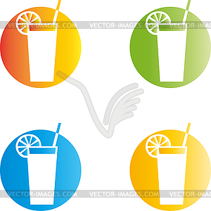 Drink, glass, juice, logo - vector clipart