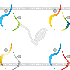 Two people, fitness, couple, logo - vector image