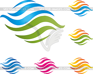 Waves, water, spa, collection - vector clipart / vector image