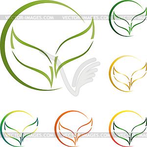 Leaves, Plant, Organic, Vegan, Logo, Collection - vector image