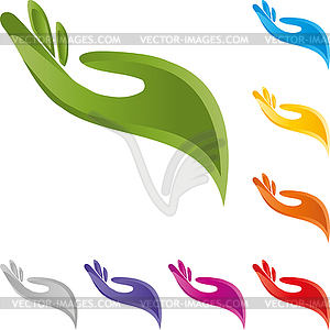 Hand, Colored, Logo, Collection - vector image