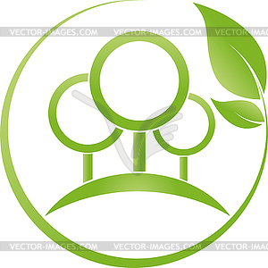 Three trees, plants, nature, logo - vector image