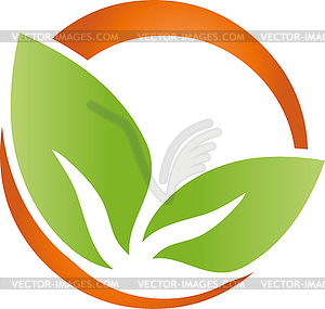 Листья, растения, органические, природа, садовник, логотип - векторное изображение