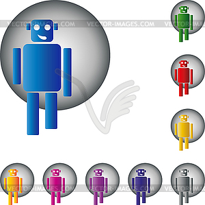 Robot, machine, technology, software, logo - vector clip art