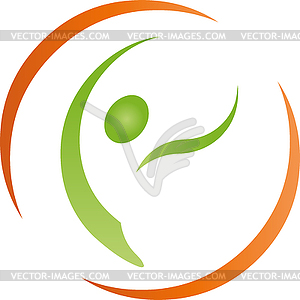 Human, person on the move, fitness, sport, logo - vector image