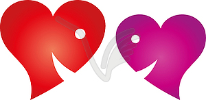 Два сердца, пара, сердце, логотип - клипарт в векторном виде