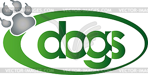 Paw, dogs, animal keeper, vet, logo - vector clipart