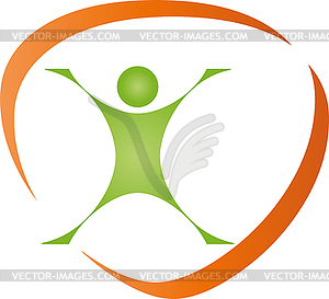 Human, fitness, sport, logo - vector clip art