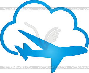 Airplane, cloud, transportation, travel, logo - vector clipart