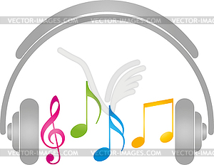 headphones with music notes clip art