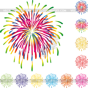 Firework, explosion, background, vector - color vector clipart