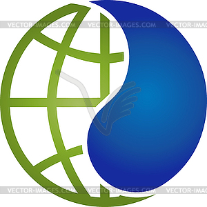 Earth, globe, world globe, drop, button - vector image