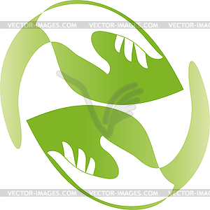 Hands, leaves, wellness, naturopaths, logo - vector clipart