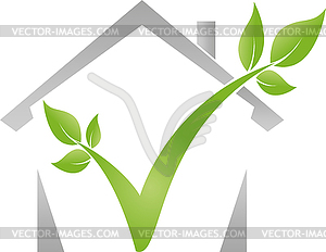 House, Plant, Eco House, Real Estate Check, Logo - vector image