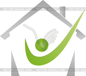 Дом, лицо, проверка недвижимости, логотип - векторизованное изображение