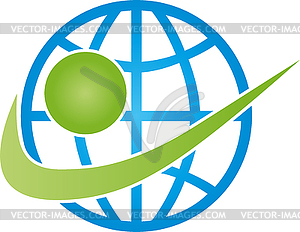 Earth, globe, world globe, person, logo - vector image