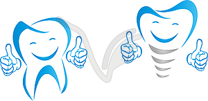 Tooth, dental implant, dental care, dentistry, logo - vector image